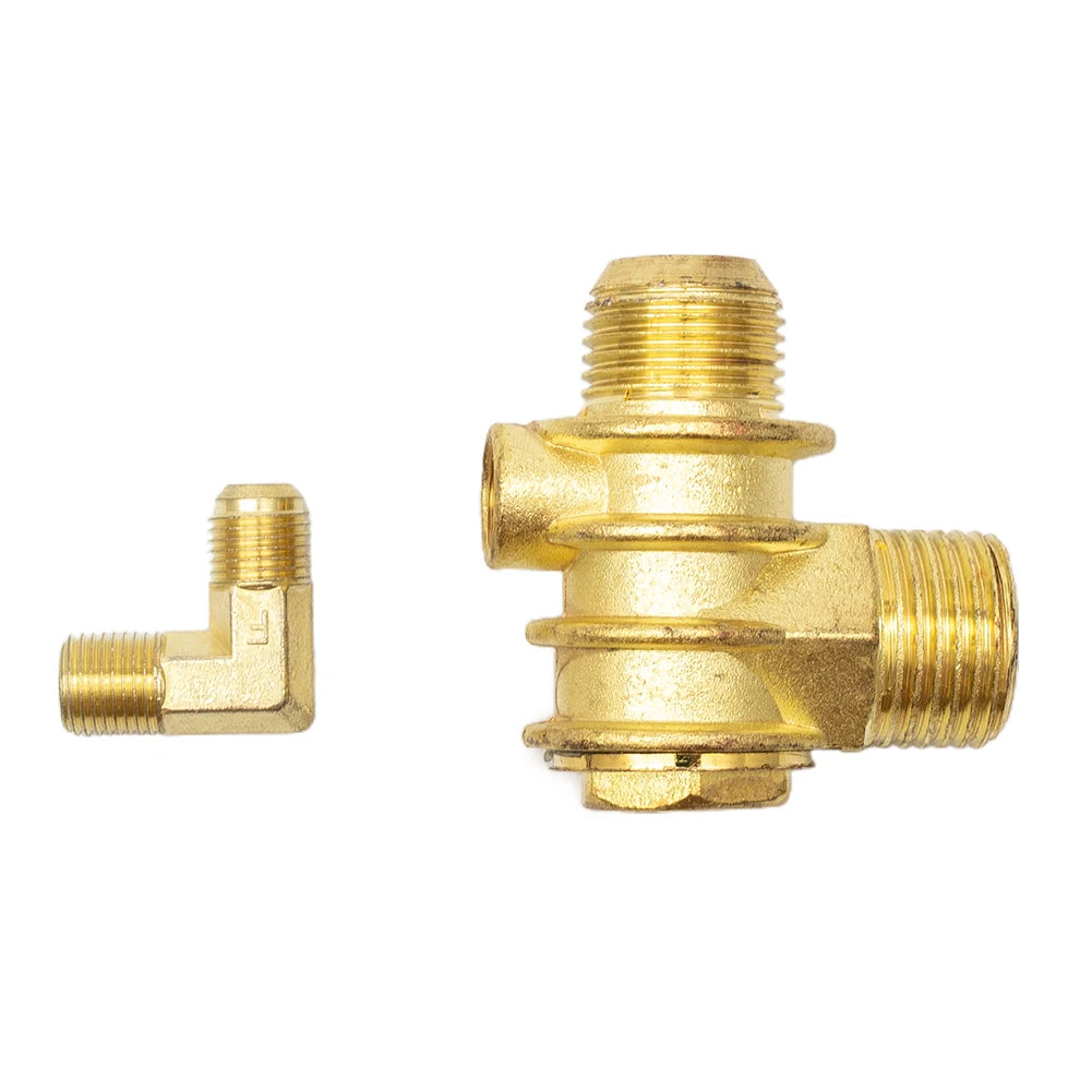 Male Thread Check Valve Connector With 3-Port Zinc Alloy For Air Compressor Parts Accessory 20*19*10mm Oasis Select