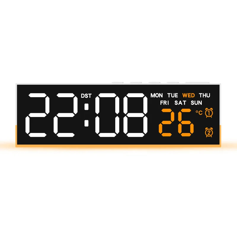 LED Digital Alarm Clock – Dual Alarm, Temp & Ambient Light