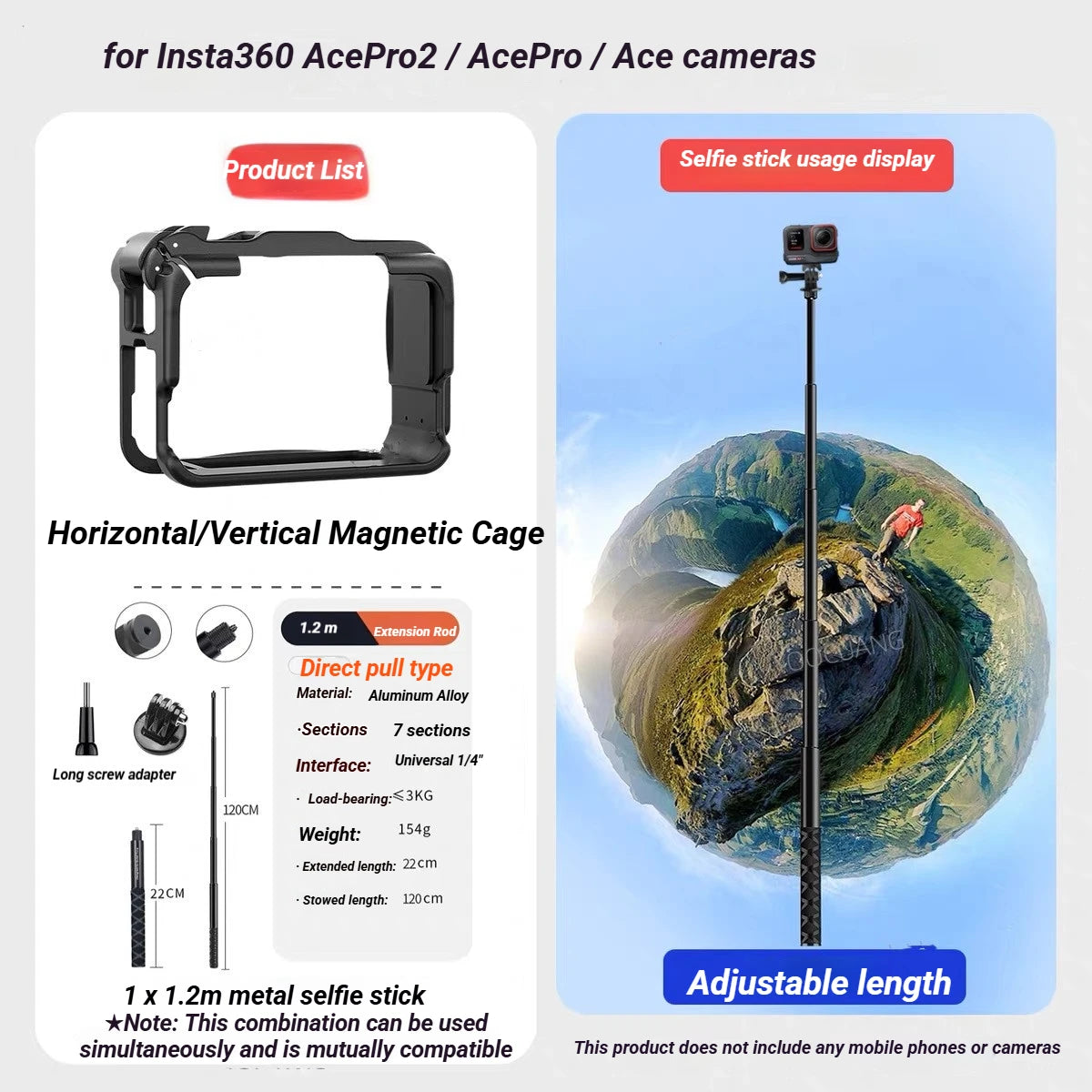 aMagisn Plastic Cage for Insta360 Ace Pro 2 / Ace Pro / Ace