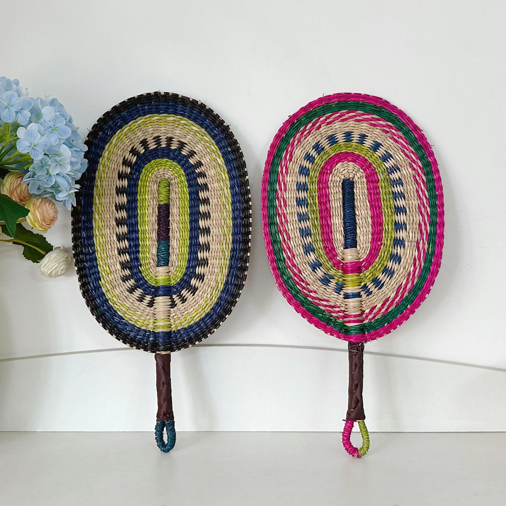Woven Straw Fan Summer Cooling Grass Handwoven Fan Handmade Fan Nordic Hanging Decorations For Bedroom Wedding Party Home Decors Oasis Select