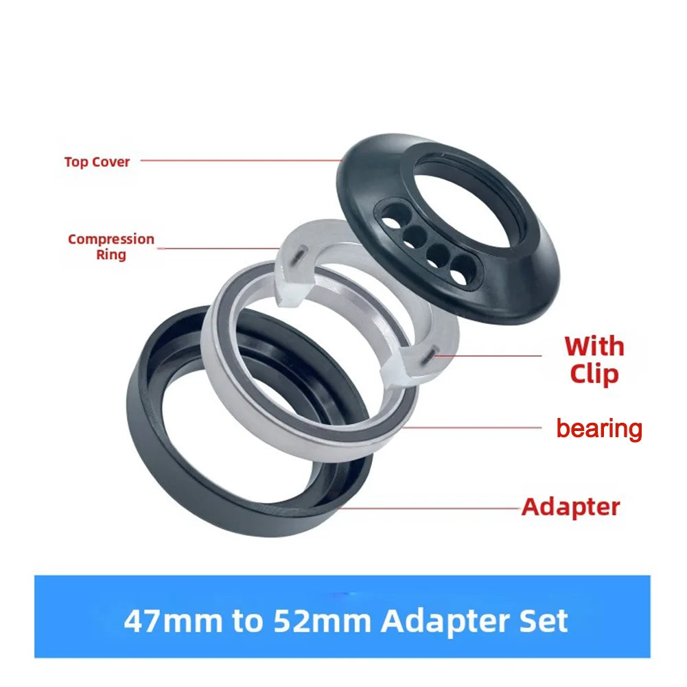 Bicycle Internal Cable Routing Headset Adapter 41.8 To 52mm Alloy Cup Converter For Road Bike Integrated Handlebar Parts Oasis Select C-47mm to 52mm