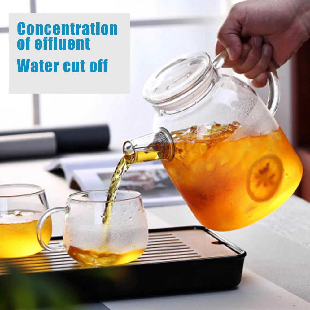 1L/1.6L Borosilicate Glass Teapot | Heat-Resistant Clear Kettle