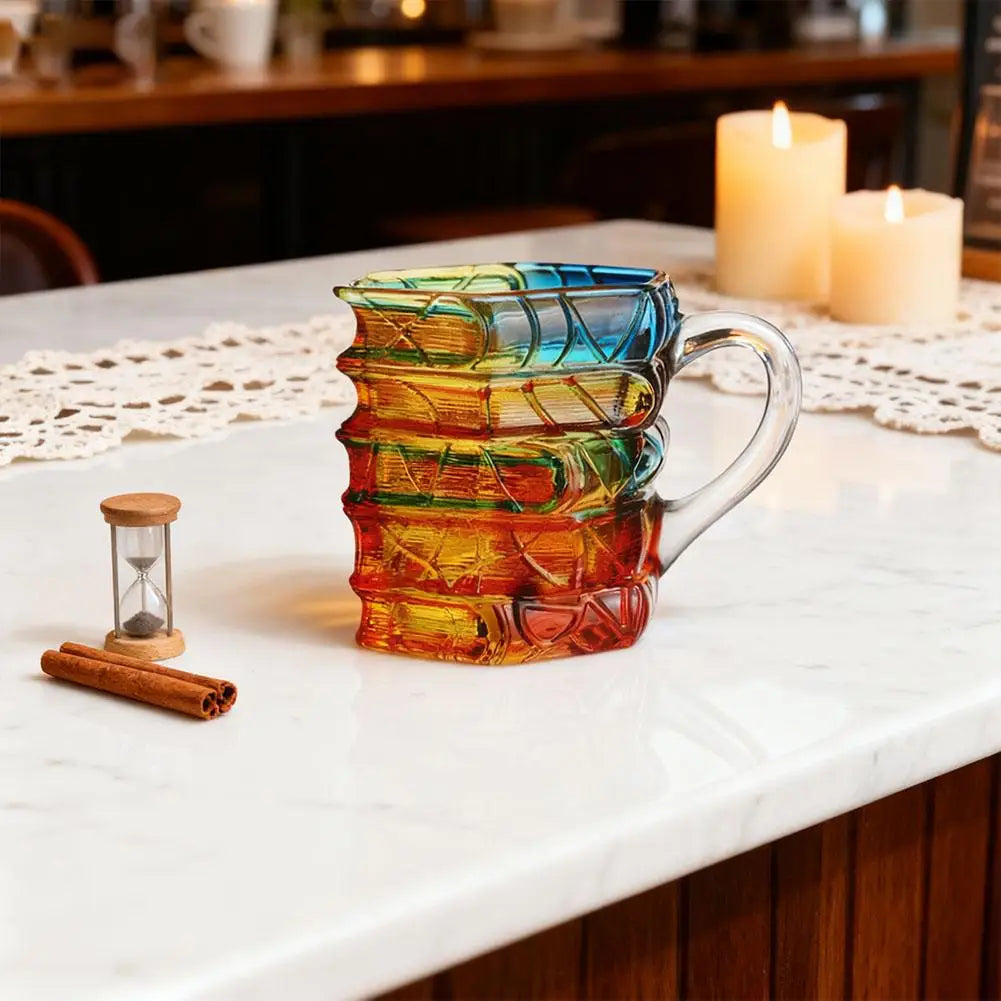 Painted Book Mug Resinz Novelty 3d Painted Books Coffee Mug Unique Colorful Resin Books Stack Coffee Cup Collection Gifts Oasis Select