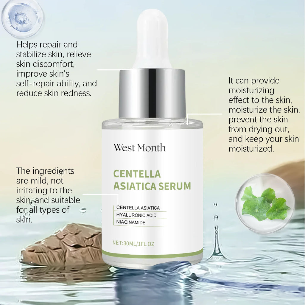 Centella Asiatica Serum Brightening Hydrating Facial Essence Soothing Moisturizing Anti-Redness Beauty Skincare Smooth Texture Oasis Select