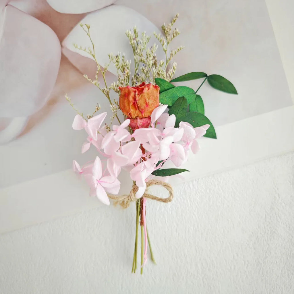 Dried Flower Mini Bouquet Bridal Bridesmaid Wedding Boutonniere Gift Box Decor DIY Material Kit Home Decor Oasis Select