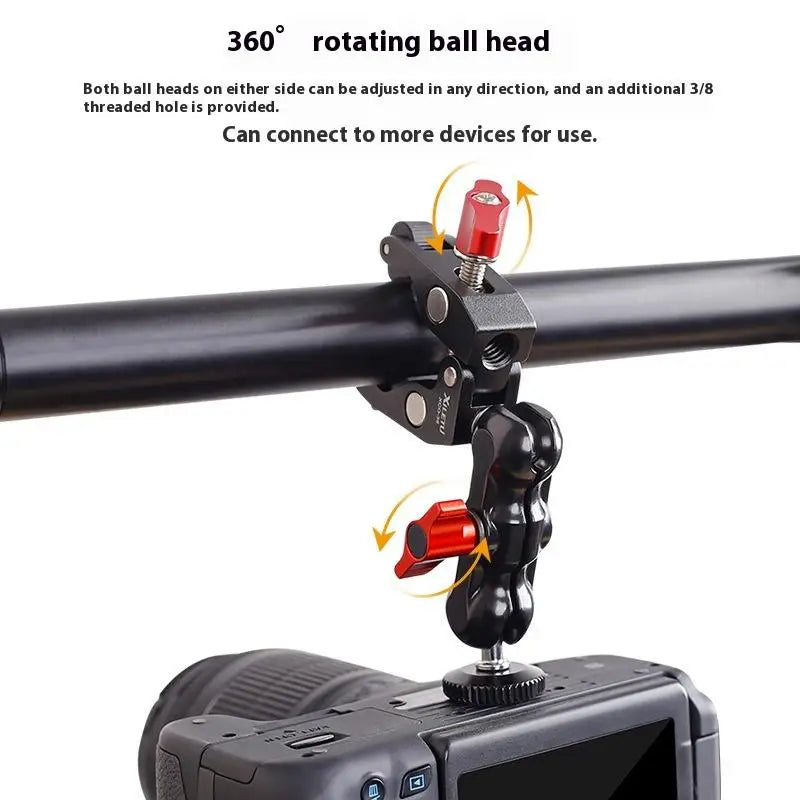 1 Set Photography Accessories Camera Metal Super Clamp With Double Ball Head Magic Arm For Monitor Light Mic Phone Mount Oasis Select