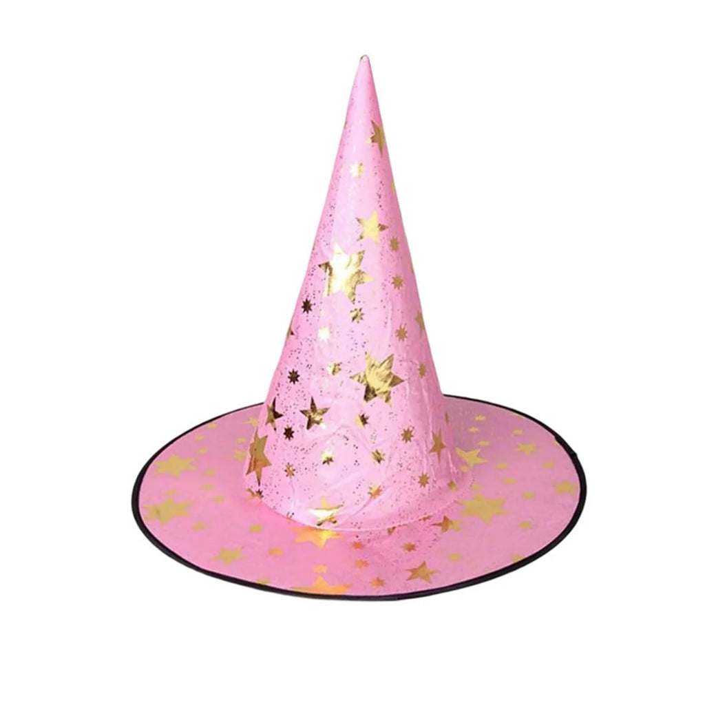 Halloween Hat Children Adult Masquerade Dress Up Magician Bronzing Wizard Pentagram Hat Halloween Party Witch Hat Favor Oasis Select Pink One Size