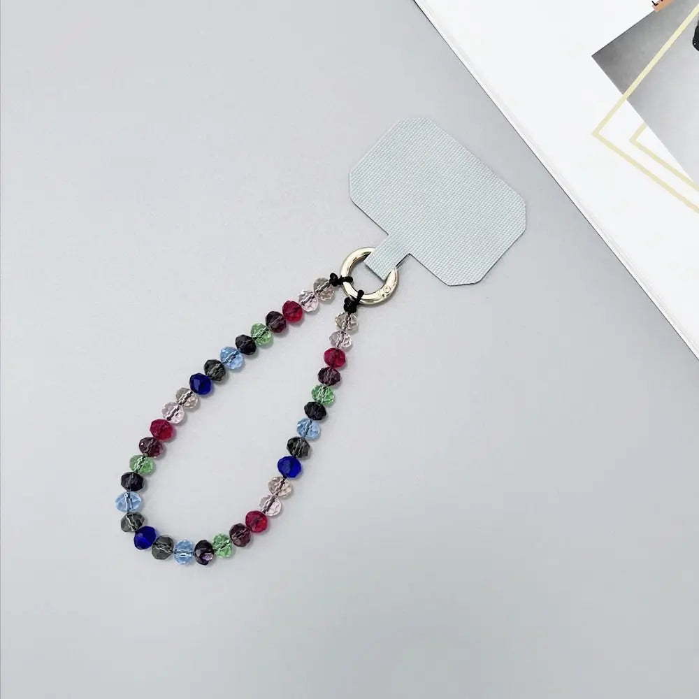 Phone Charms Crystal Beads Crystal Phone Straps Lanyard Hand Wrist Mobile Phone Chain String Luxury Cellphone Strap Key Lanyards Oasis Select multicolor