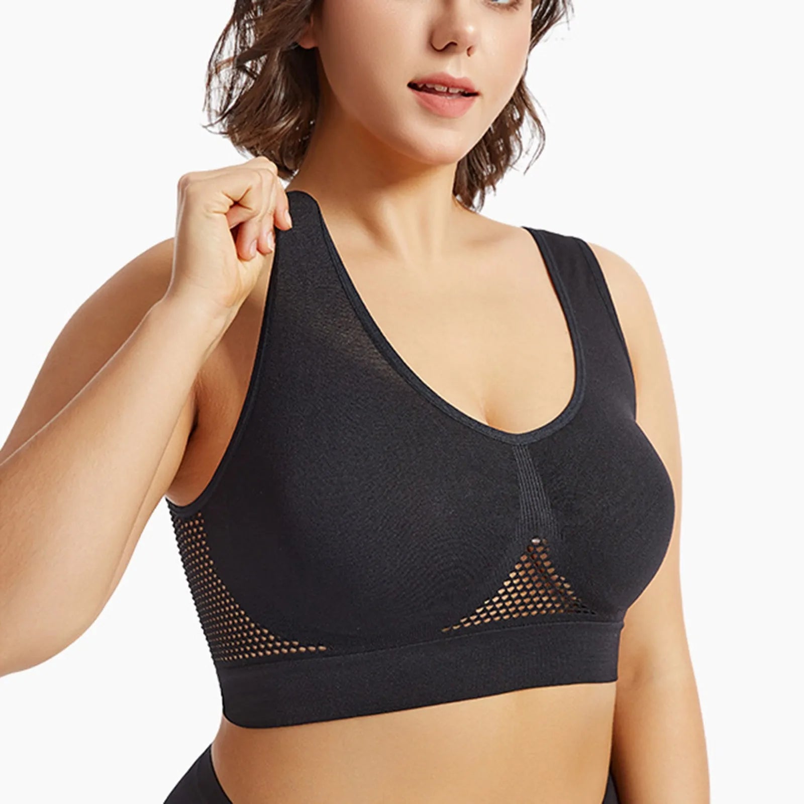 Breathable Sports Bra Top Fitness Women Brassiere Removable Padded Sport Bra Running Gym Seamless Push Up Bras Oasis Select