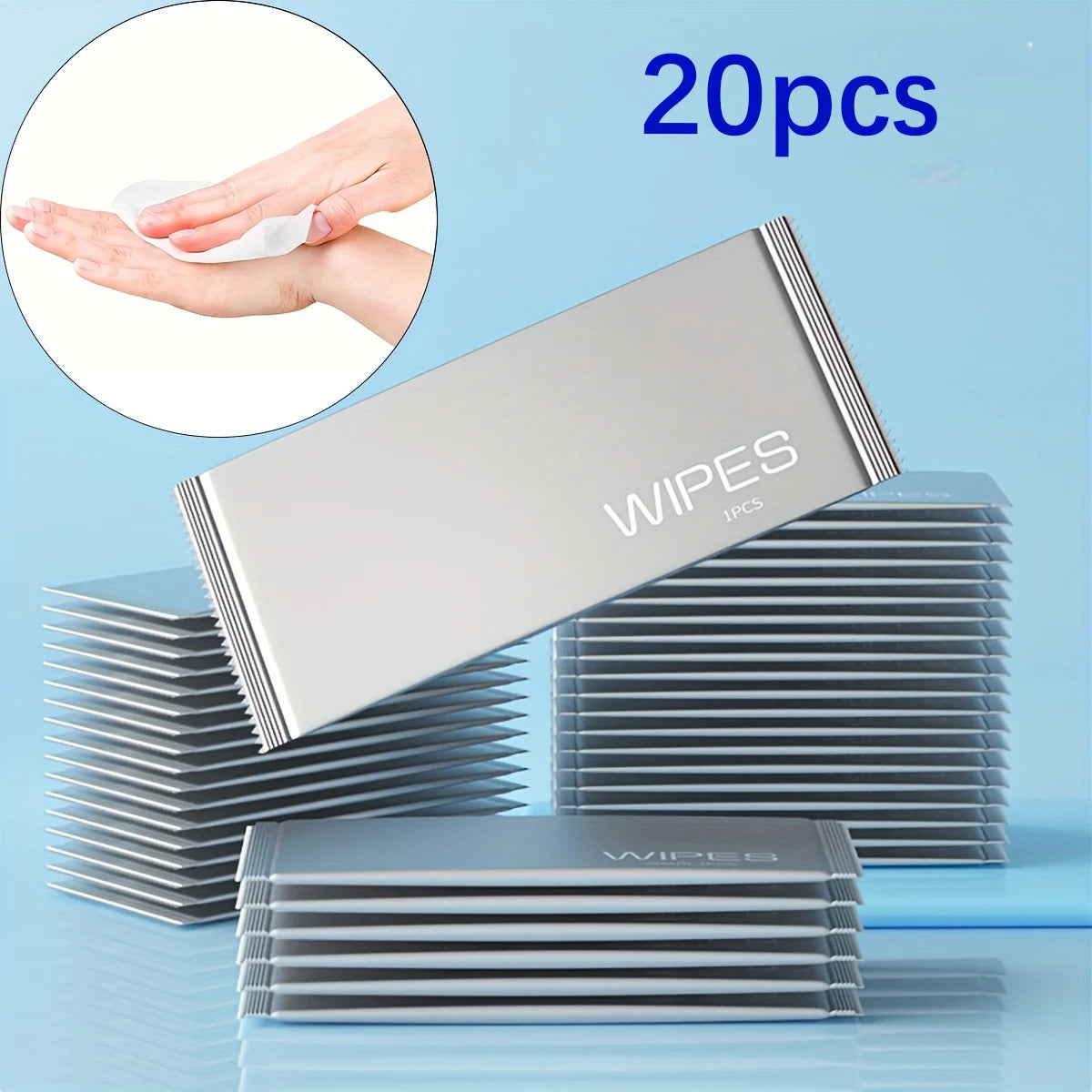 20pcs individually wrapped wipes, disposable, portable wipes, travel, camping, fitness, toilet Oasis Select 20pcs