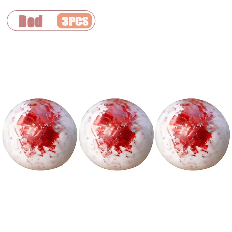 1-20PCS Crushed Ice Cream Soft Squishy Ball Stress Relief Handmade Decor Squeeze Decompression Fidget for Adult Oasis Select Red-3PCS