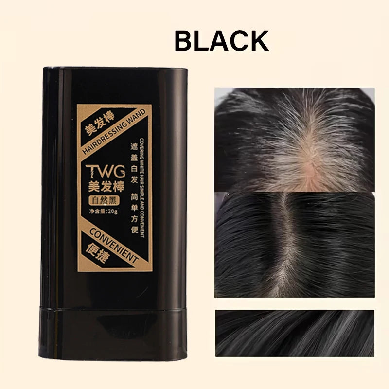 Portable Hair Dye Stick – Waterproof Gray Hair Cover Hair Color Stick Oasis Select BLACK