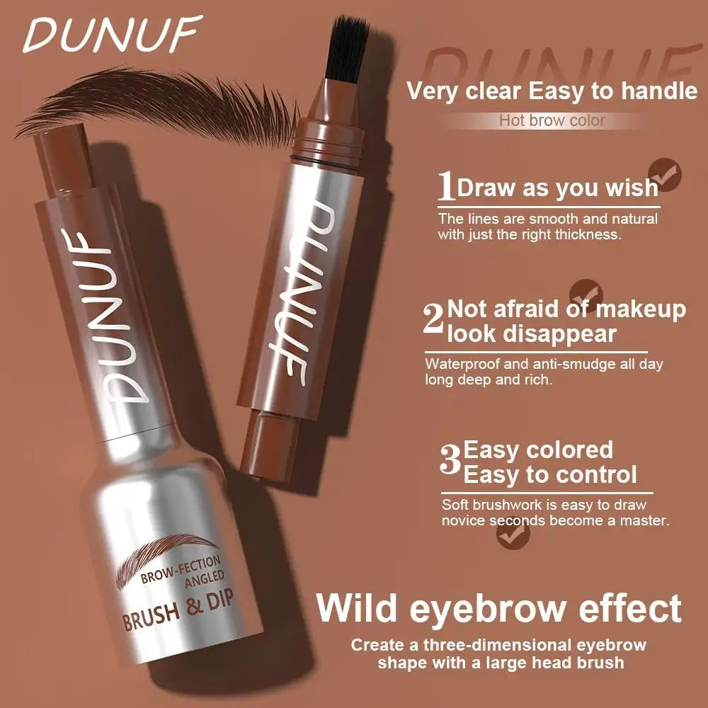 DUNUF Waterproof Eyebrow Pencil – 2-Color Long-Lasting Brow Dye