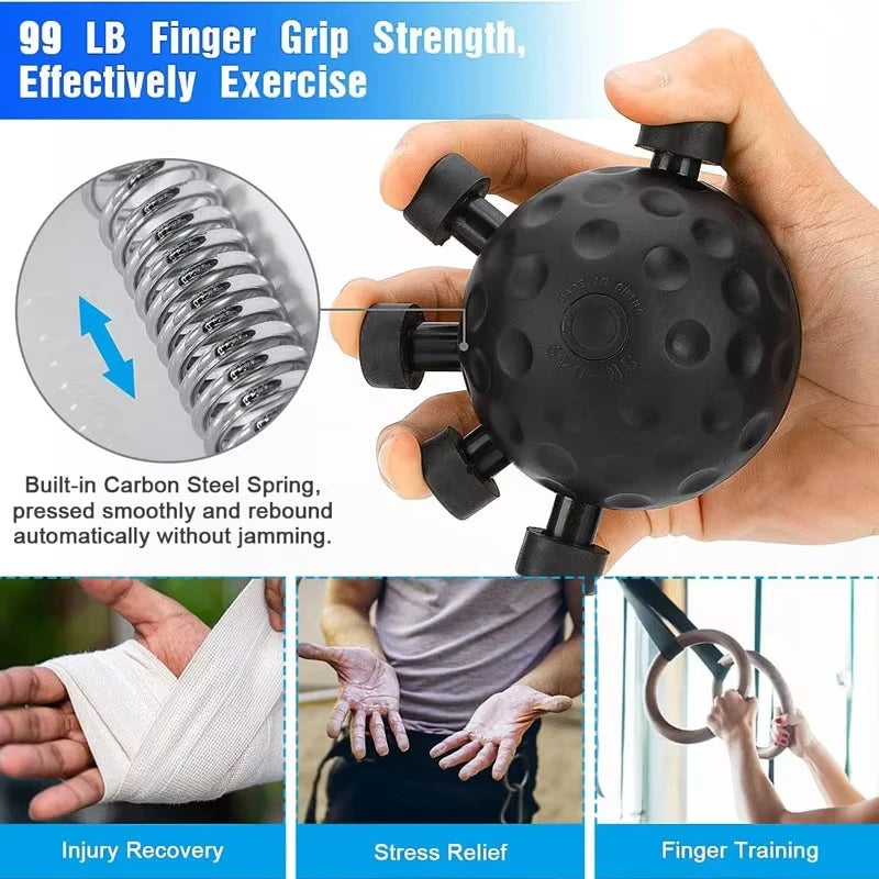 Five-Finger Trainer with Grip Ball,Finger Rehabilitation Device,Hand Strength Training, Wrist Gripper, Portable Finger Exerciser Oasis Select