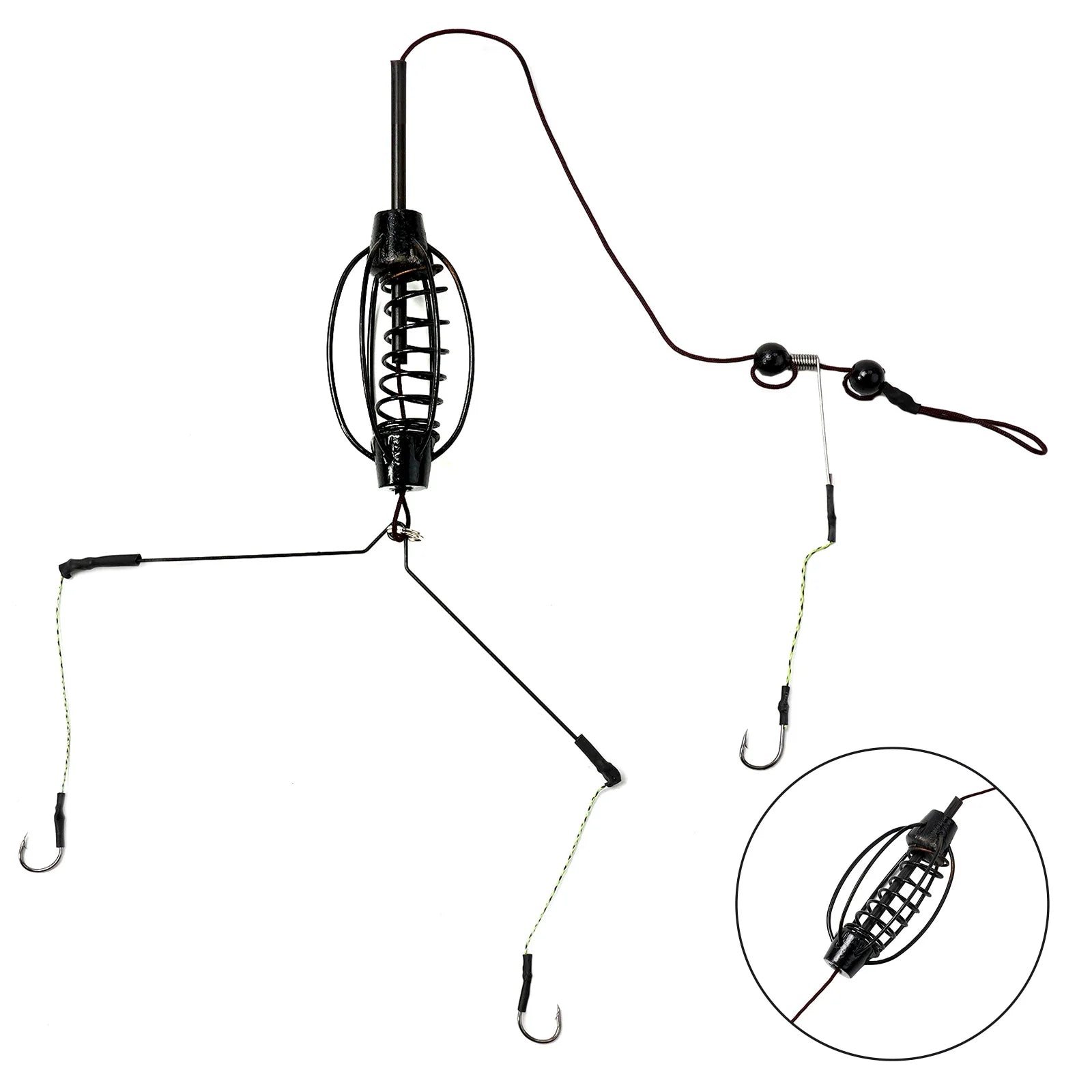 1PCS Carp Fishing Feeder European Carp Fishing Cages Hook Rig Set Inline Method Feeder Tackle Nest Spring Hook Fishing Equipment Oasis Select 50g