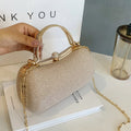1PC Gold Fashion Chain Handbag Unique Shoulder Slung Small Banquet Bag For Dinner Storage Oasis Select Gold