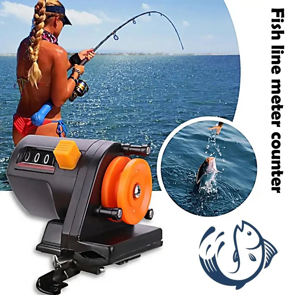 Deep Sea Fishing Line Counter Digital Display 0-999 Meters Raft Fishing Gear Ship Fishing Meter Recorder for Fishing Equipment Oasis Select