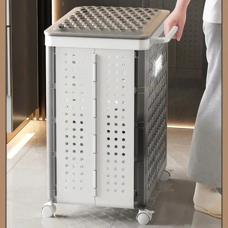 Foldable dirty clothes storage basket, household bathroom dirty clothes basket, movable multifunctional laundry basket Oasis Select