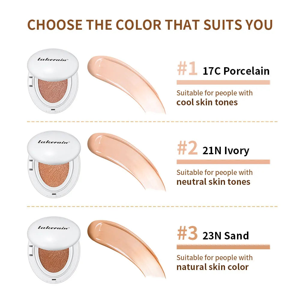 Cream Cushion Foundation Natural Coverage Hydrating Glow Finish 24H Long Lasting Moisturize Cushion Foundation Korean Makeup Oasis Select
