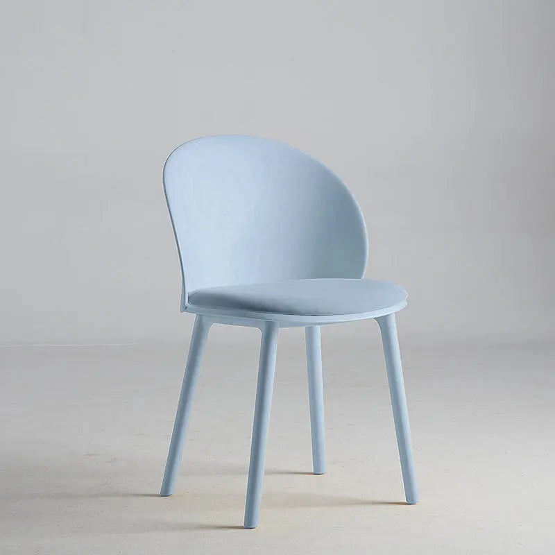 Plastic Designer Dining Chair Home Simple Backrest Stool Internet celebrity Dopamine Color Makeup Desk Dining Table and Chair Oasis Select Gray blue 2 pieces