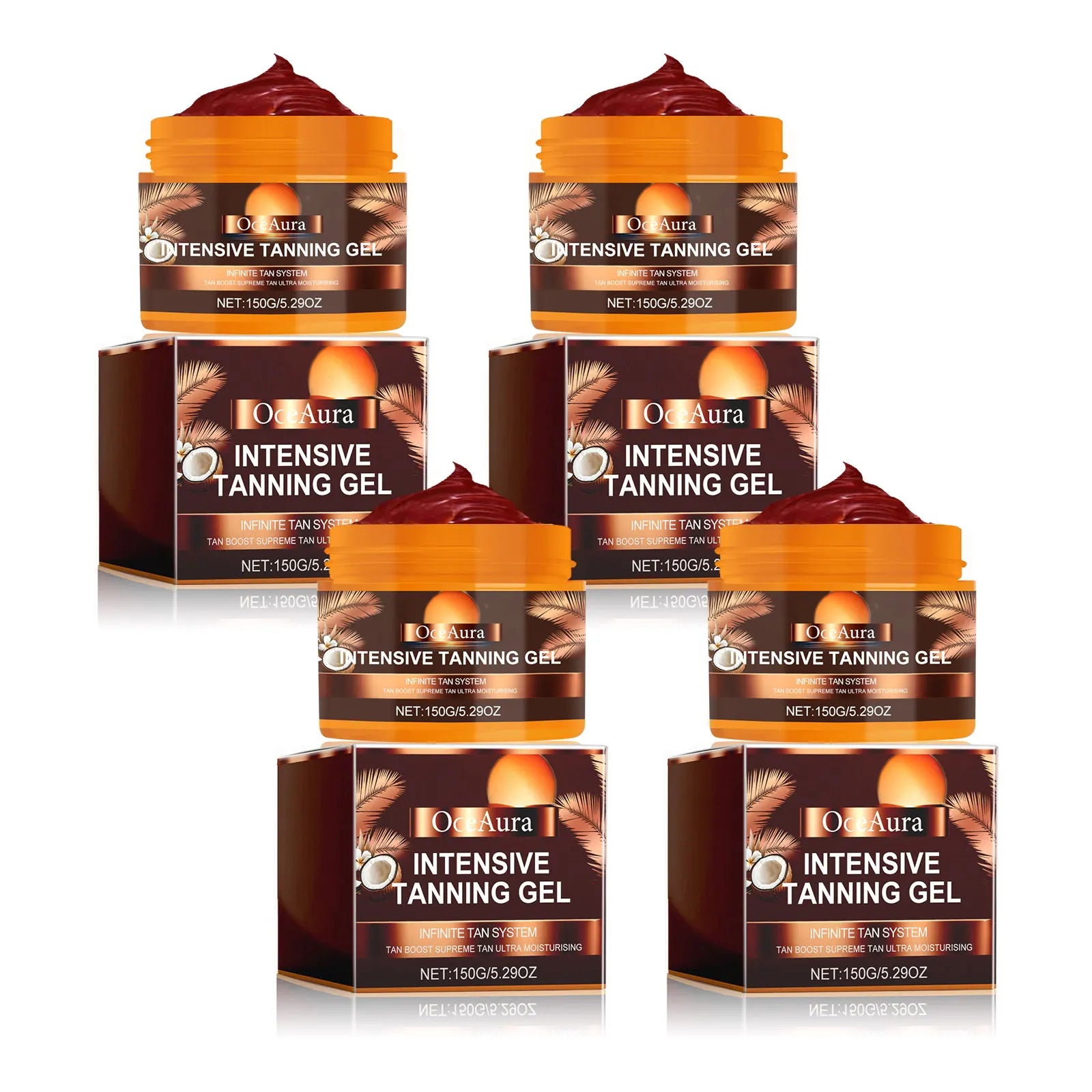 OceAura Intensive Tanning Gel – Self Tanner & Bronzer Self Tanning Gel Oasis Select 600 boxed