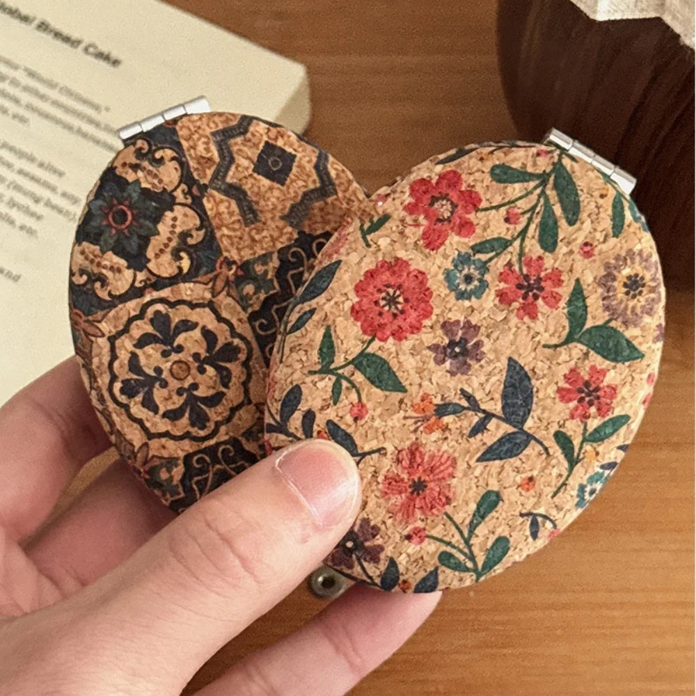 Vintage Folding Small Mirror Circle Makeup Round Mirrors Magnifying Portable Espejo Redondo Home Decoration Accessories Oasis Select