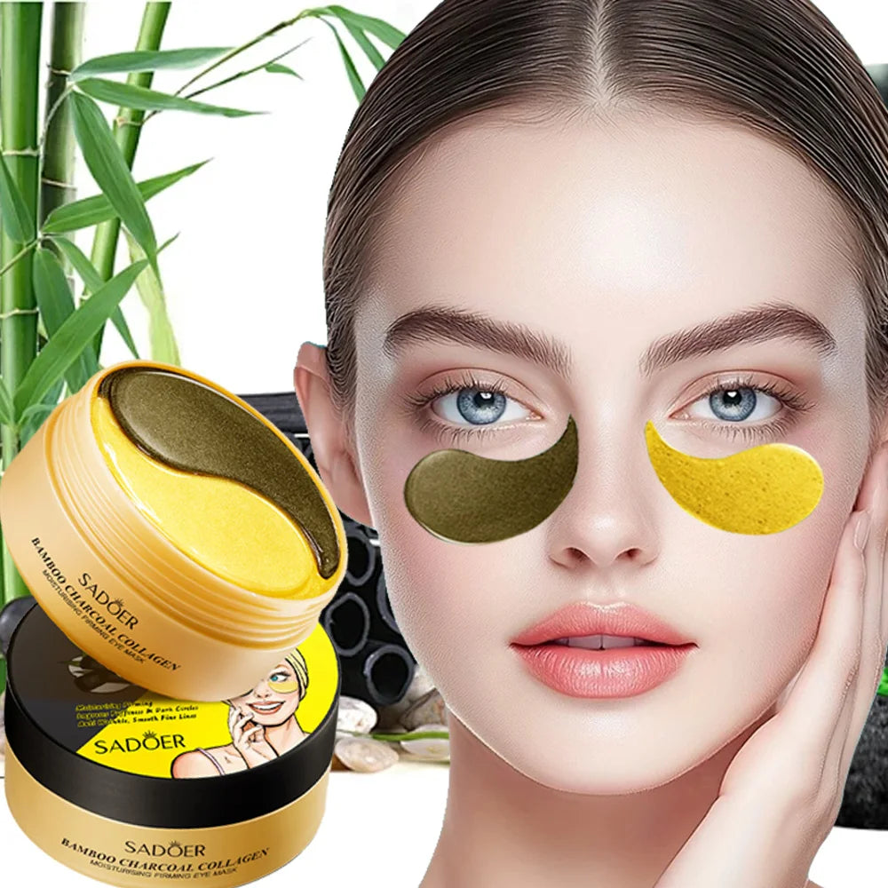 60-Pack Bamboo Charcoal Collagen Eye Masks – Moisturizing Eye Mask Patches Oasis Select 60pcs