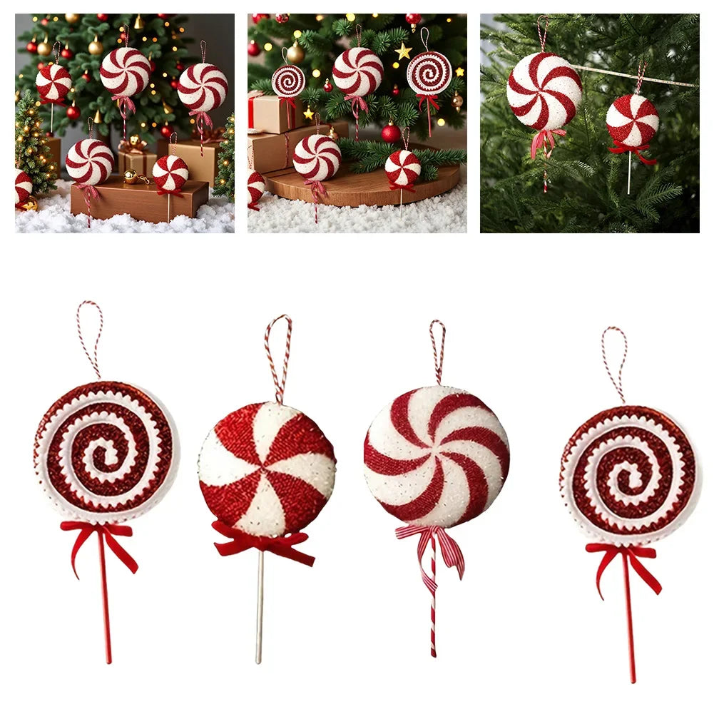 Decorative Hanging Ornament for Christmas Trees and Indoor Walls Featuring Large Sparkly Lollipop with Glitter Swirl Pattern Oasis Select