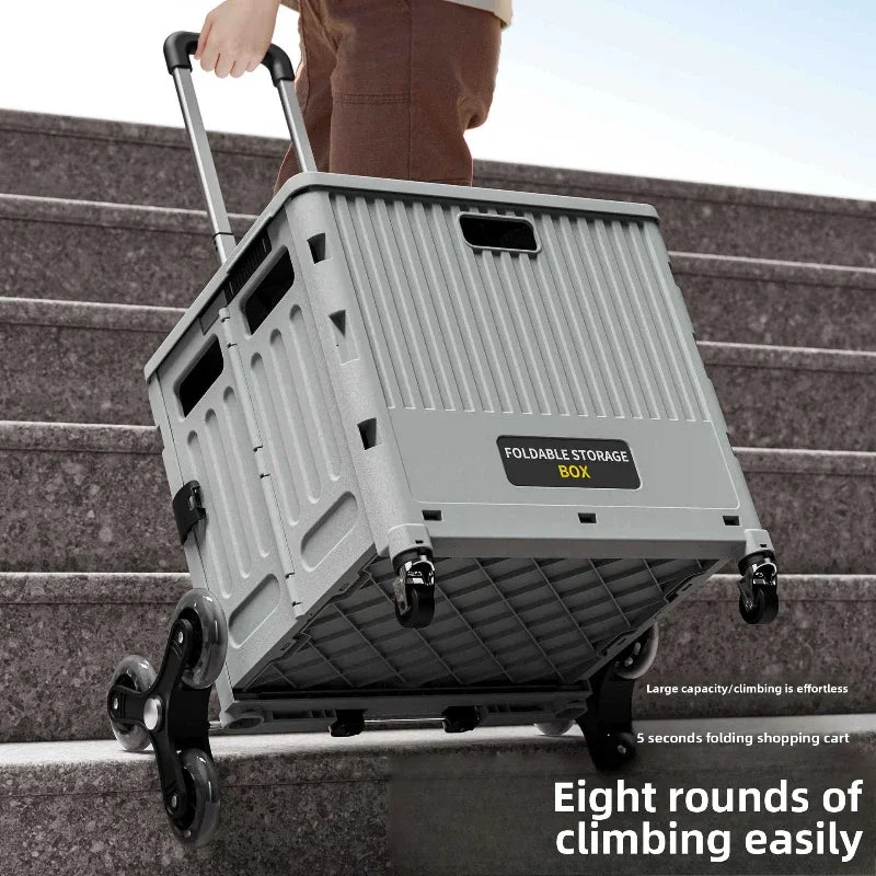 Household multi-functional grocery shopping cart Portable folding shopping cart Outdoor trolley cart Stall camping storage box Oasis Select