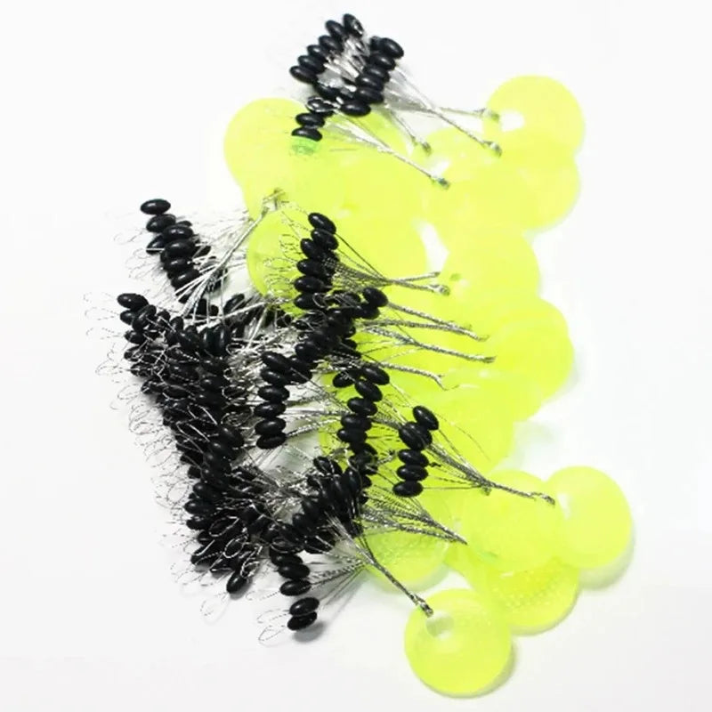10/40 Group Set High Quality Rubber Space Beans Sea Carp Fly Fishing Black Rubber Oval Stopper Fishing Float Fishing Bobber Oasis Select