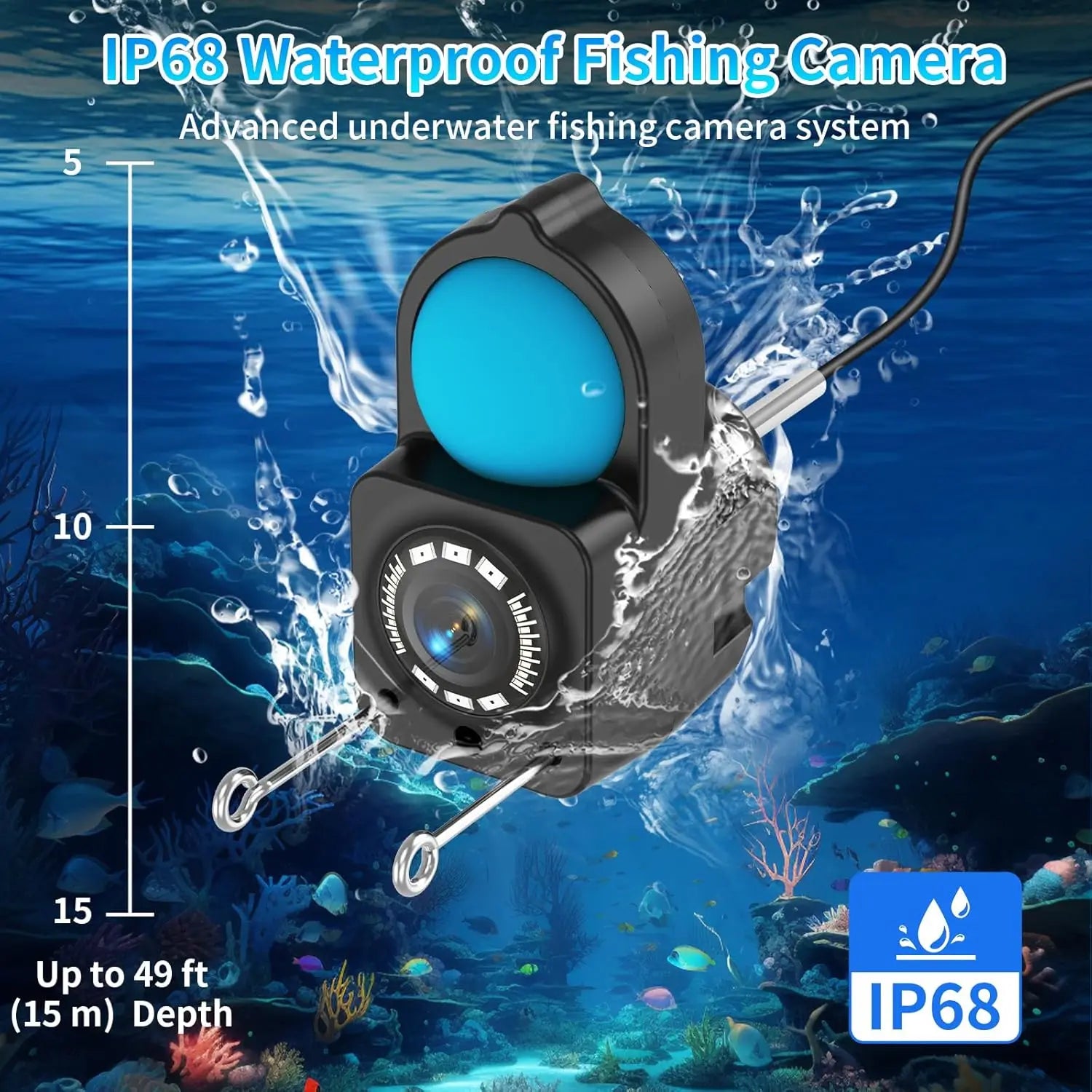 Portable Fish Depth Finder Water Handheld 1080P 4.3 Inch LCD Fish Finder Waterproof Underwater Fishing Camera With Night Vision Oasis Select