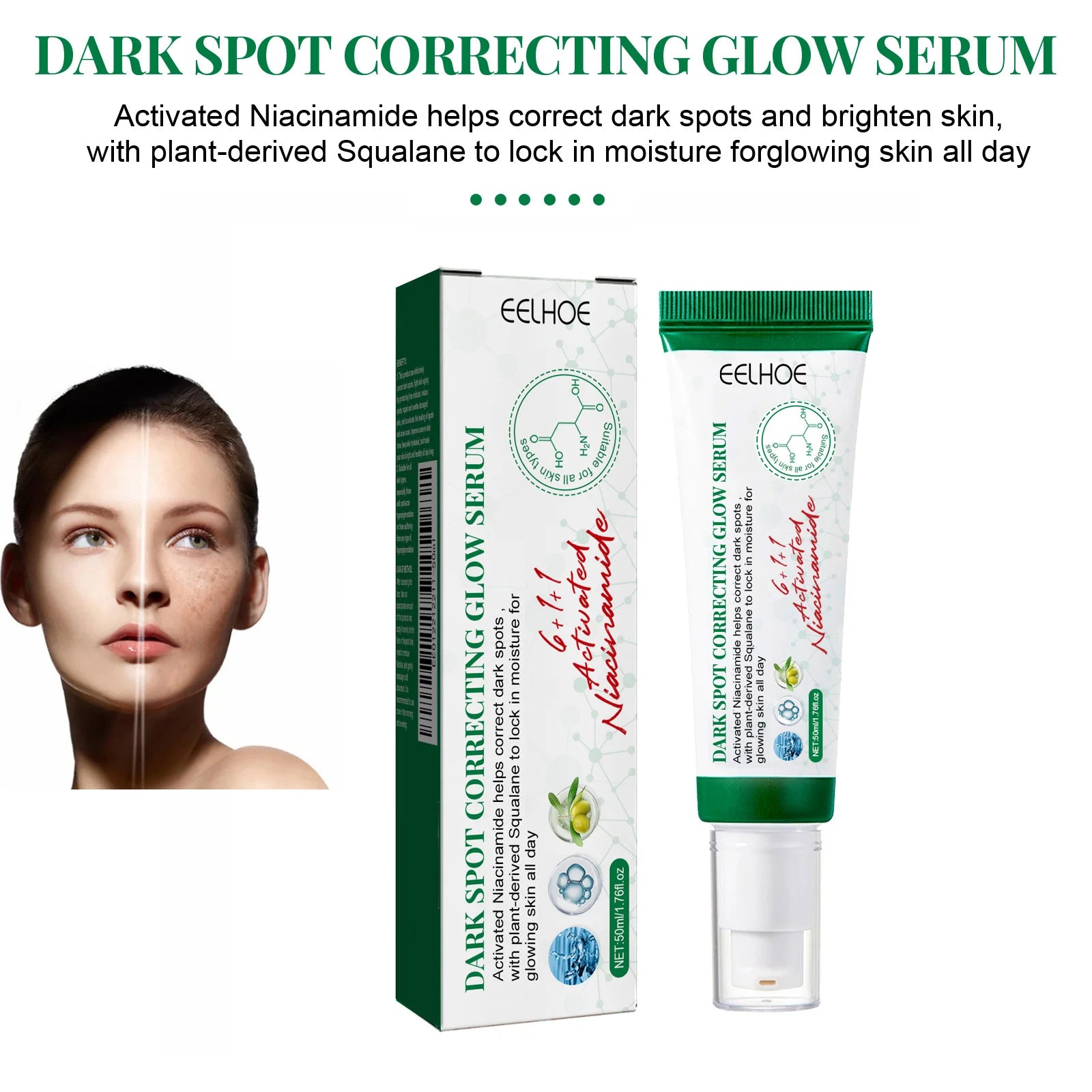 Nicotinamide Dark Spot Corrector Facial Serum Fade Melanin Acne Freckles Removal Brightening Improve Dull Face Care Essence Oasis Select