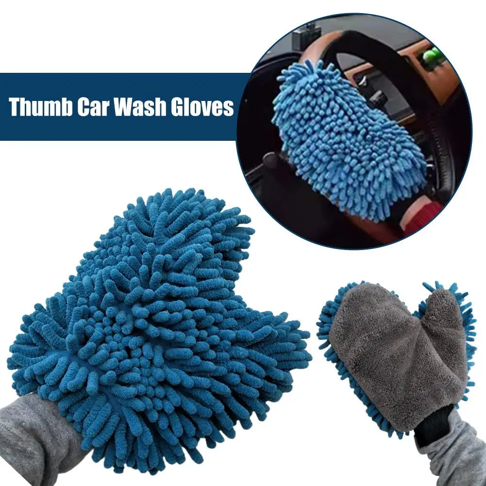 Double-Sided Chenille Microfiber Car Wash Mitt Glove 1-2 Pcs Car Wash Mitt Oasis Select