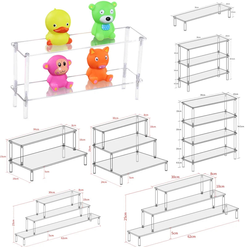 4-Tier Acrylic Display Shelf for Figures, Jewelry & Collectibles