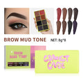 Blush Eyebrow Cream Highlighter 8 Colors Palette Matte Shimmer Finishes Shadow Tones Long-Lasting Natural Look Makeup Cosmetics Oasis Select BROW MUD TONE