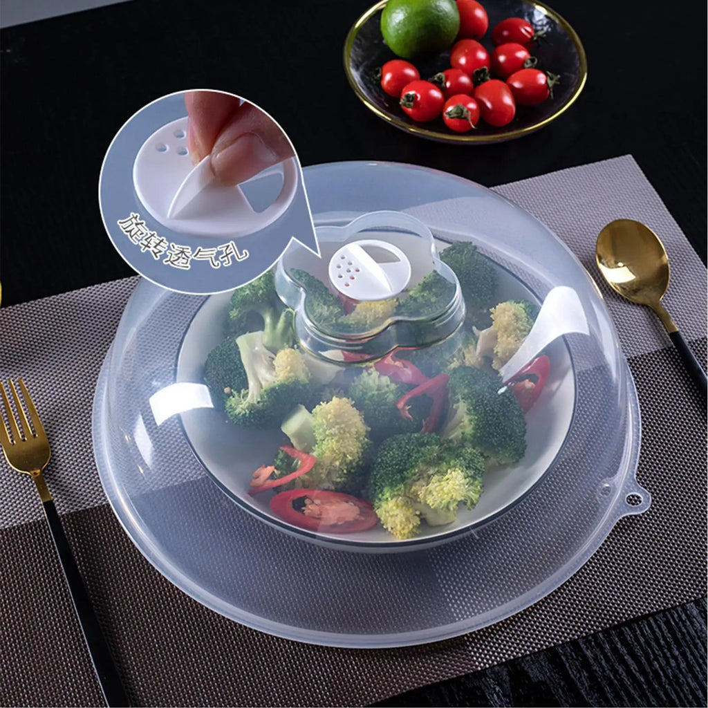 Microwave Oven Heating Cover Food Splash Protector Dustproof and Warm Food Cover Household Food Storage Cover Transparent Cover Oasis Select