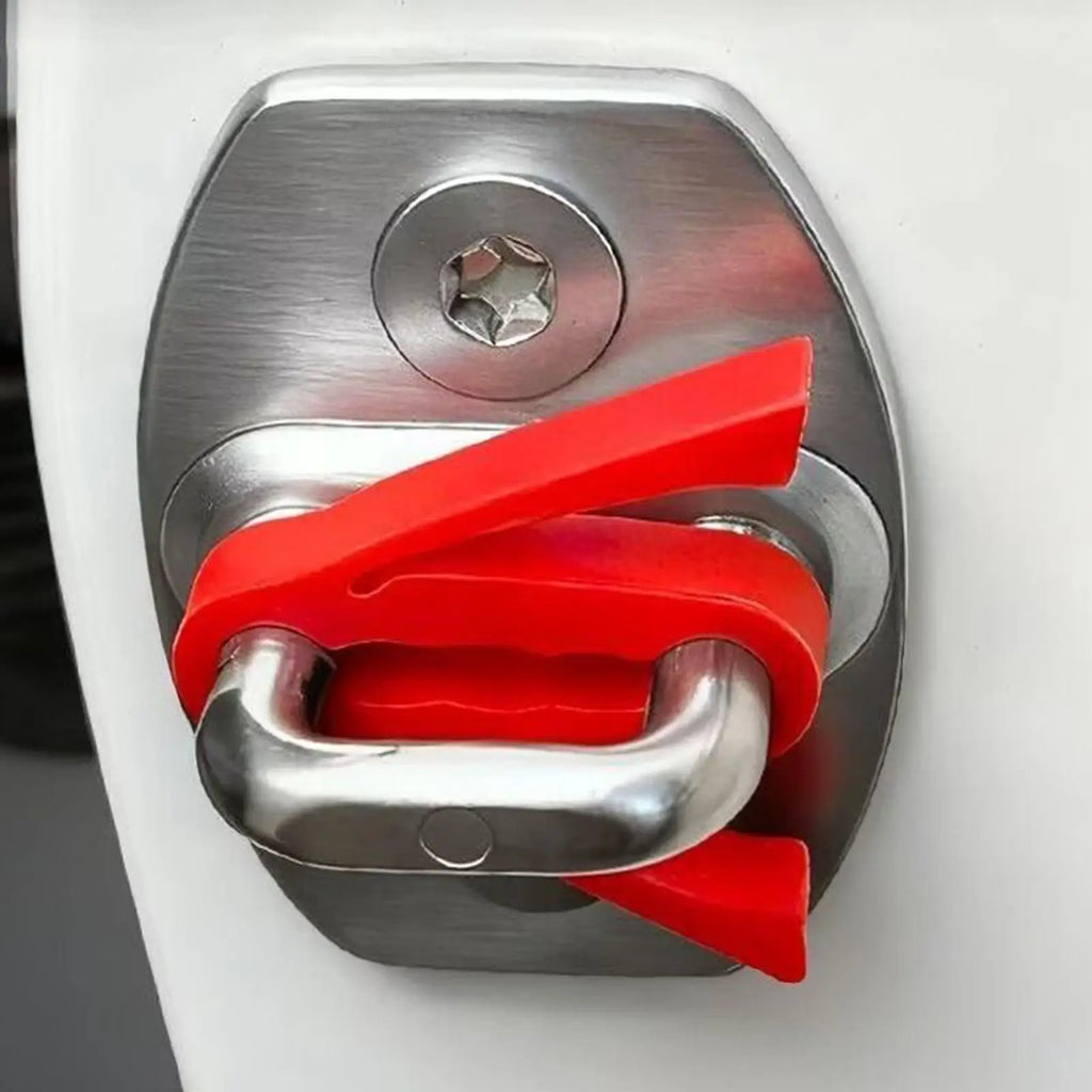 Silicone Car Door Latch Covers 4 Piece Shock Absorption Pad Noise Reduction Car Silicone Door Latch Protective Cover for Suv Oasis Select
