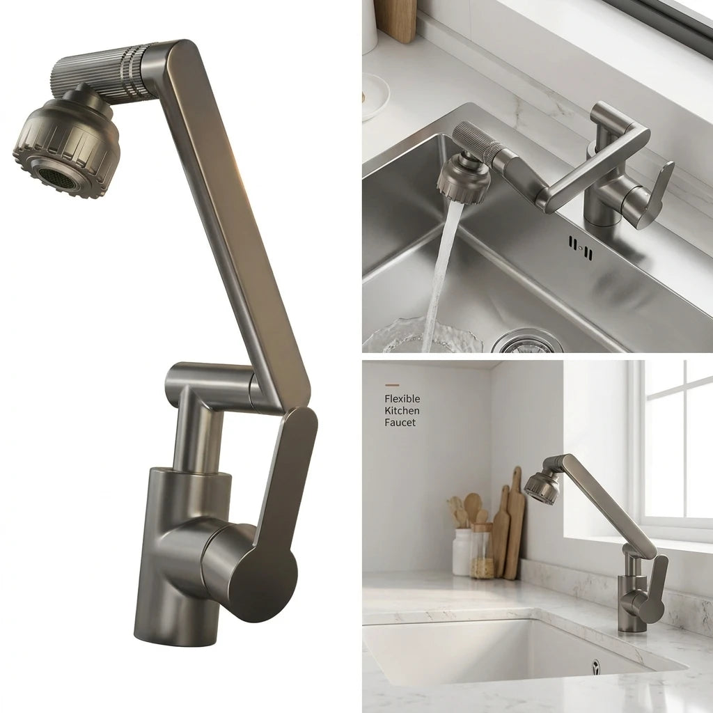 Multifunction Bathroom Kitchen Sink Faucet Swivel Cold Hot Water Tap with 2 Modes Basin Water Tap Oasis Select