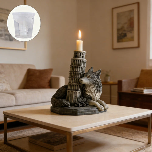 3D Gothic Wolf & Leaning Tower Silicone Candle & Resin Mold Silicone Craft Mold Oasis Select