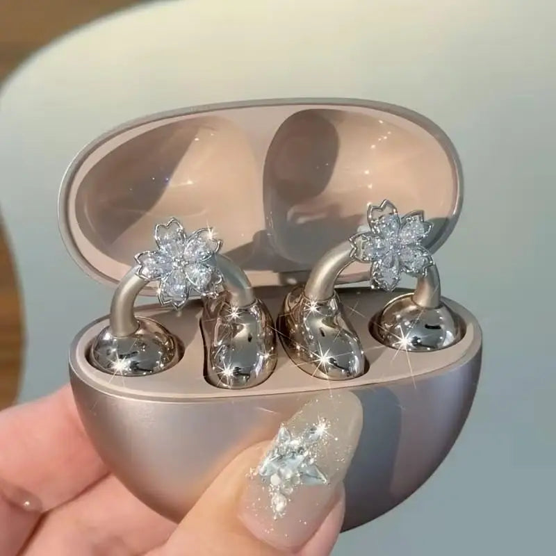 SU 1Pairs DIY Headphone Diameter Buckle Zircon Decorative Headphone Decoration Clip Removable Easy To Install Earbud Accessories Oasis Select