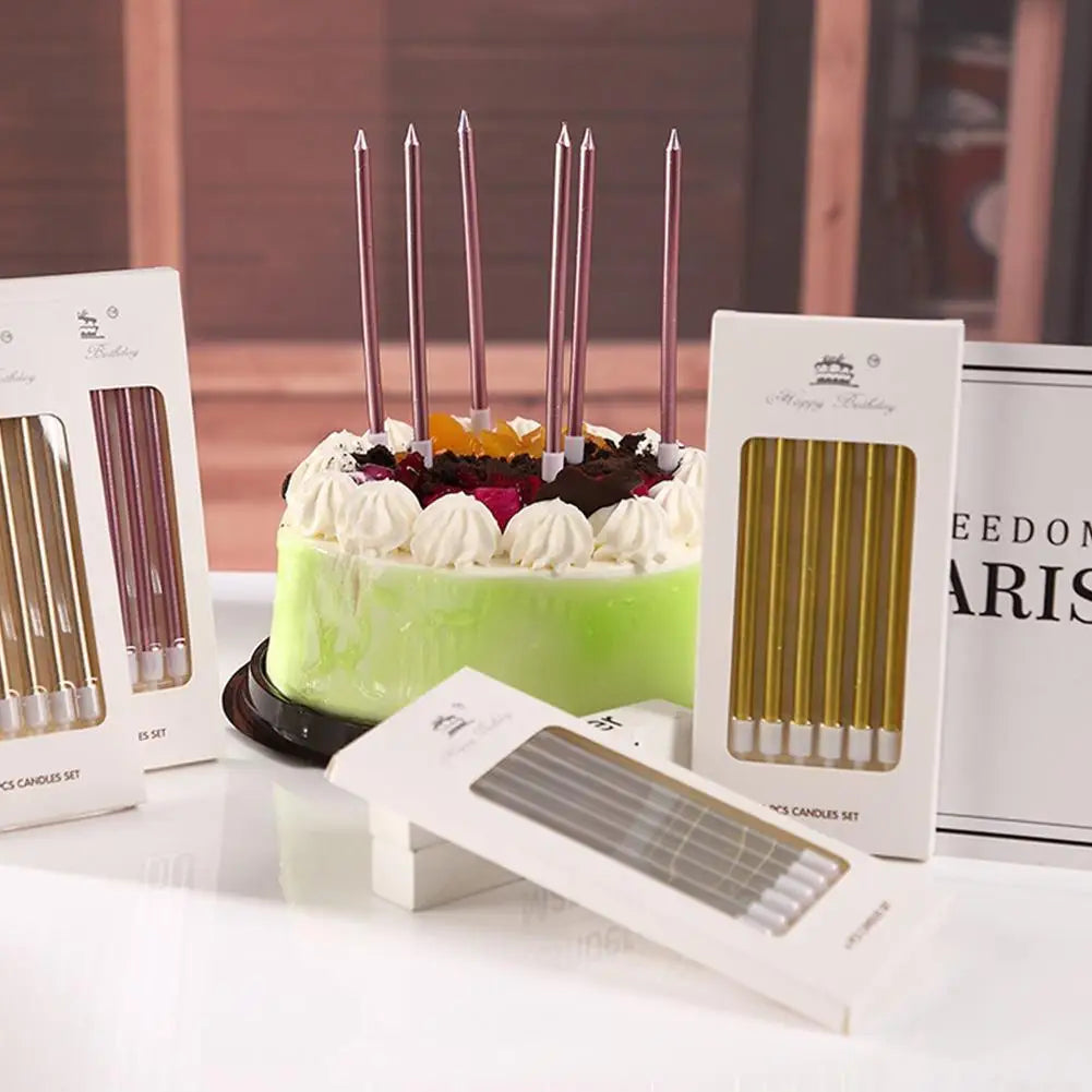 Metal Gold Silver Birthday Candles DIY Colorful Cake Decoration Baby Shower Gender Reveal Cupcake Decorating Candle Toppers Oasis Select