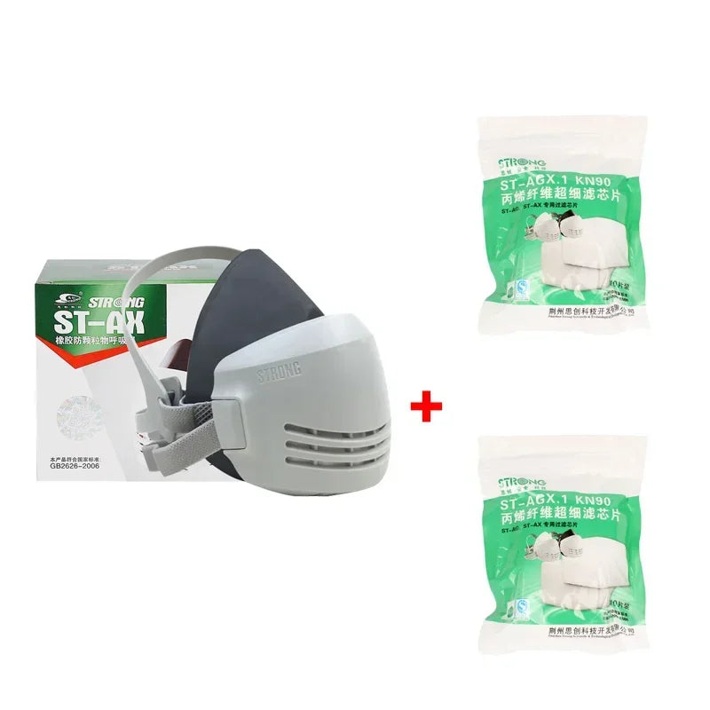 Industrial Dust Mask Reusable with Filter Cotton Dust Respirator Half-face Industrial Construction Anti-smog Safety Gas Mask Oasis Select 1 Mask 20 sponges