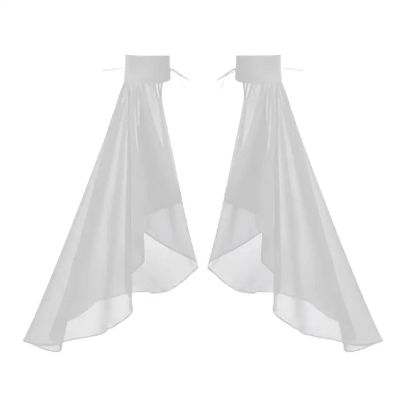 1Pair Women Sunscreen Long Detachable Sleeves Simple Decorative Tulle Sheer Arm Warmers For Wedding Or Daily Wear Accessories Oasis Select White
