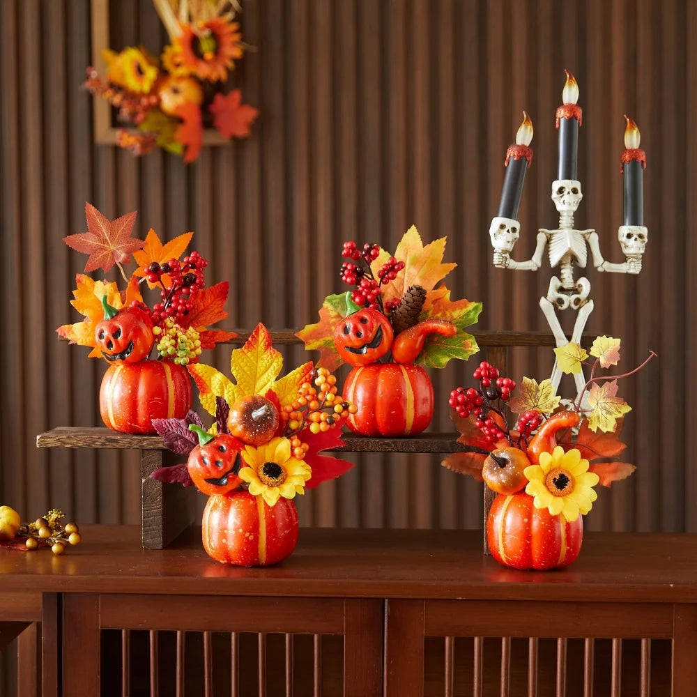 1pc Halloween decorations Pumpkin ornaments Artificial pumpkin maple leavesAutumn Party Harvest Festival Autumn home décor props Oasis Select