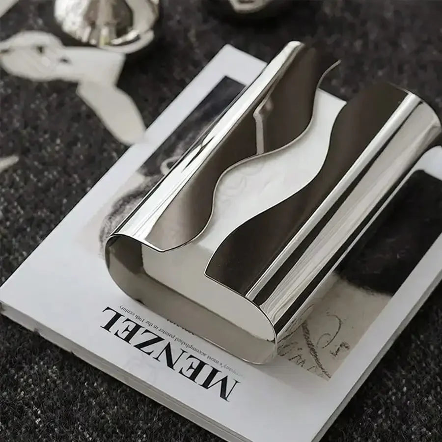 Nordic Stainless Tissue Case Mirror Napkin Holder Silvery Napkin Box Desktop Tissue Box Table Decoration Kitchen Accessories Oasis Select