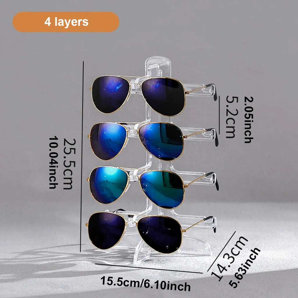 1pc Transparent multi-layer eyeglass frame, sunglasses display frame, desktop storage frame, minimalist storage frame Oasis Select 4 layers