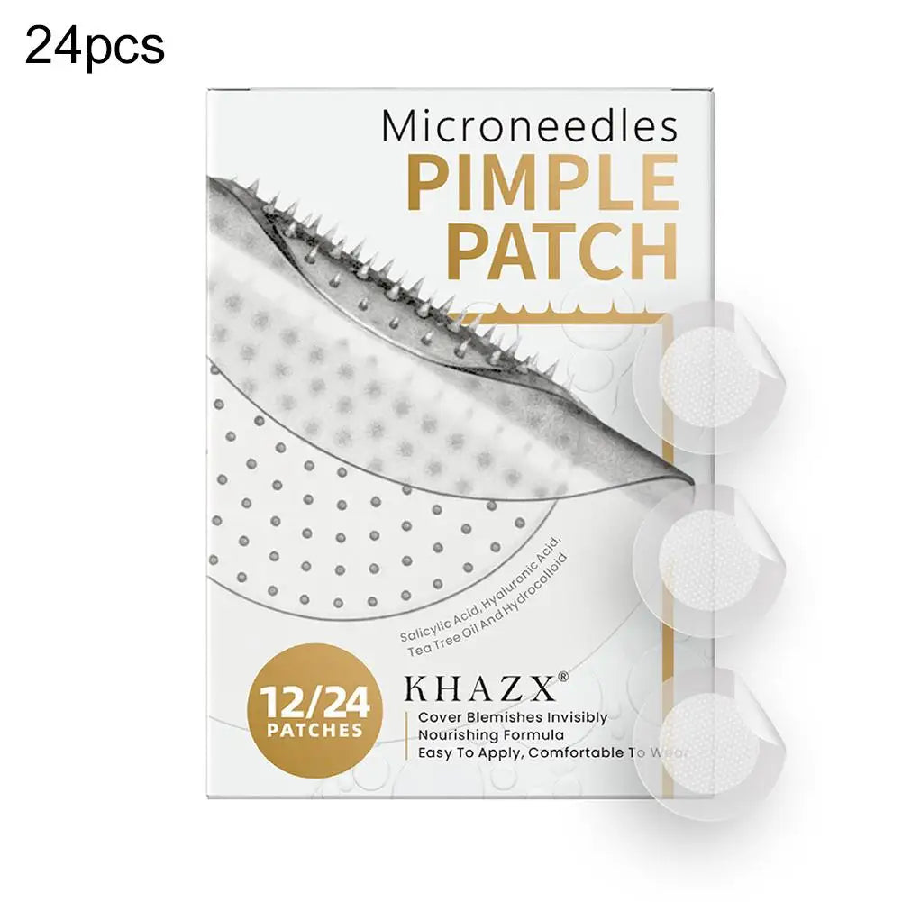12/24PCS Hydrocolloid Micropoint Pimple Patch For Acne Pimples Overnight, Invisible Acne Cover Patches Micro Needle Pimple Patch Oasis Select B-24pcs