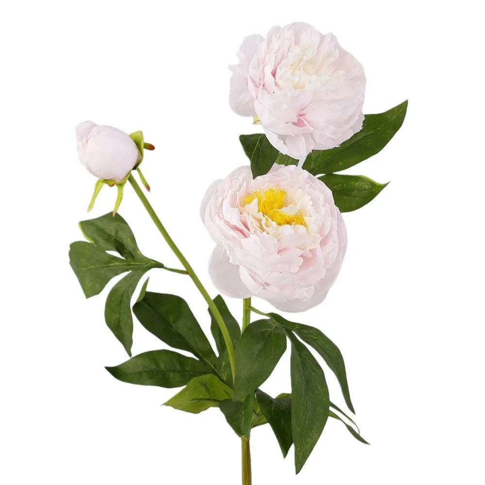 3-Head Real Touch Artificial Peony Stems | Lifelike Faux Flowers
