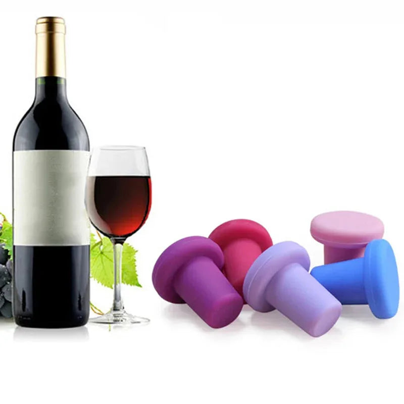 1/2/3/4pcs Silicone Bottle Stoppers Creative Wine Stoppers Bottle Caps Bar Preservation Tools Safe Healthy Home Bar Accessories Oasis Select