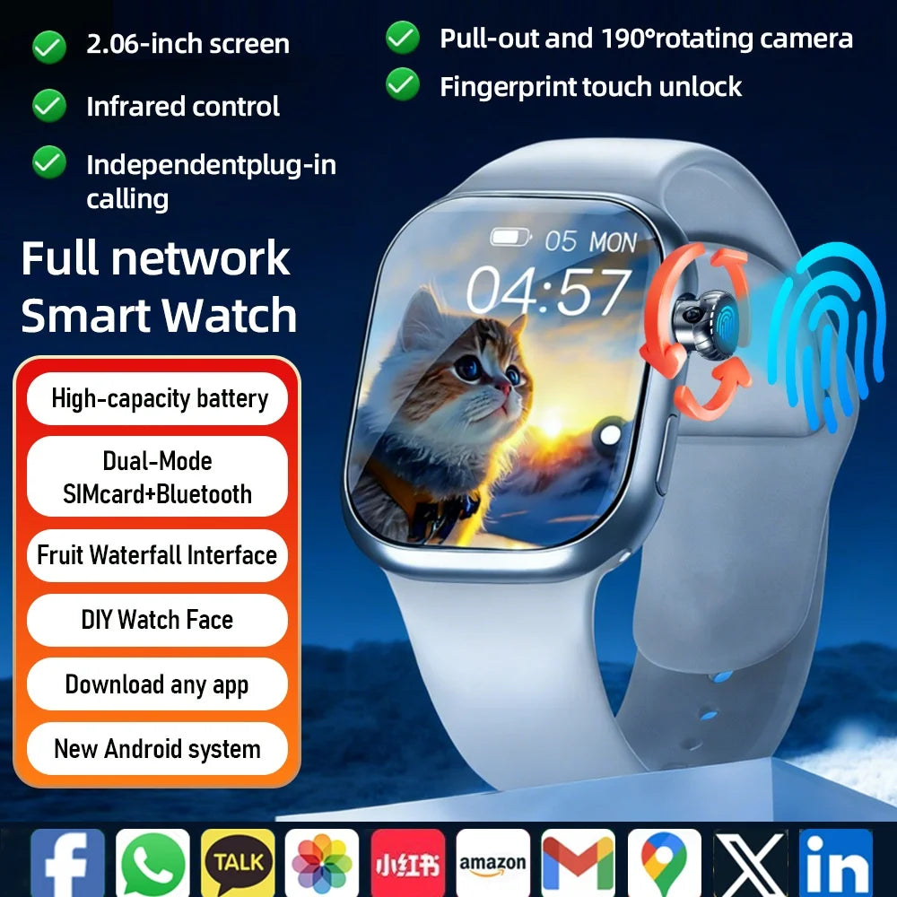 Zestbolt 2.29" AMOLED 4G Android 13 Smartwatch | Rotating Camera